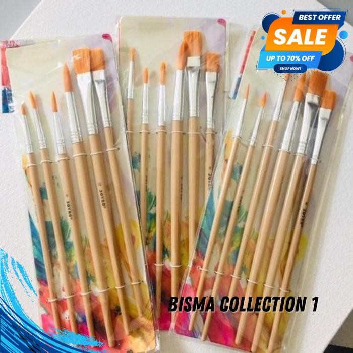 

JOYKO BRUSH SET 6PCS KUAS LUKIS AIR AKRILIK ART PAINTING CRAFT BR-5 BY BISMACOLLECTION1 !!!!
