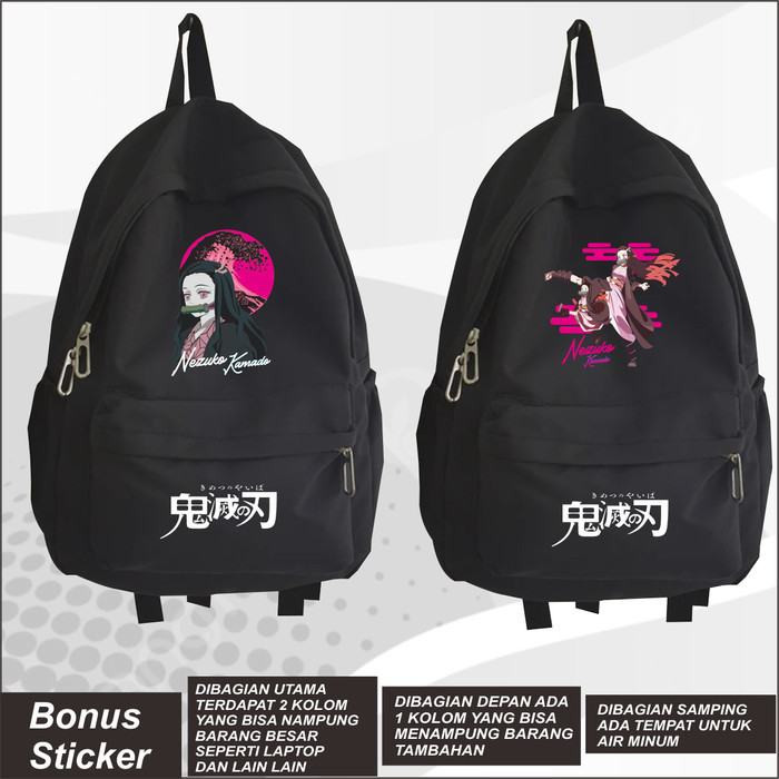TERMURAH Tas Sekolah Ransel Anime Nezuko Kamado Demon Slayer Kimetsu No Yaiba