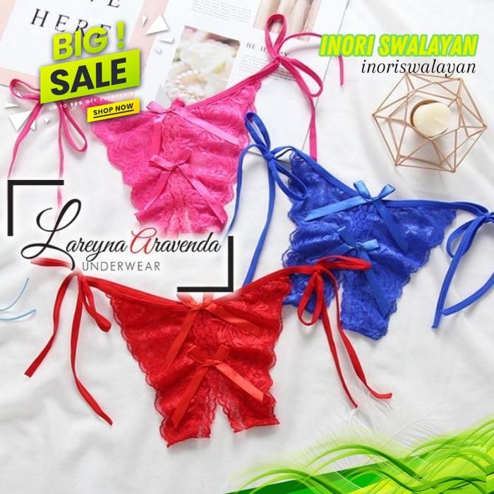 MODEL RENDA TALI SAMPING CELANA DALAM WANITA SEXY MODEL RENDA TALI SAMPING OPEN CROTCH CD KUALITAS T
