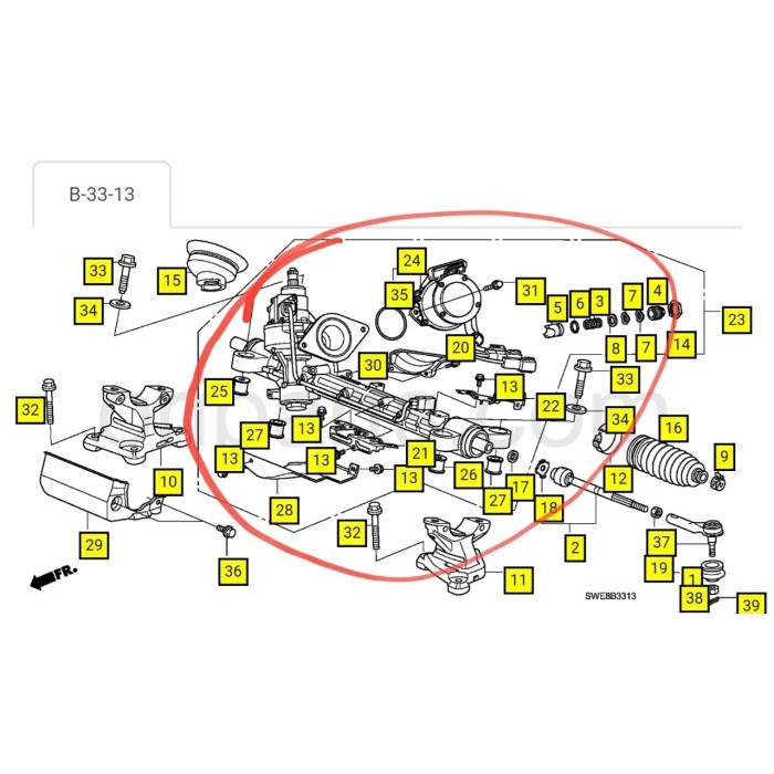 Rack Steer Steering Honda Crv Gen 3 2000cc 2007-2012