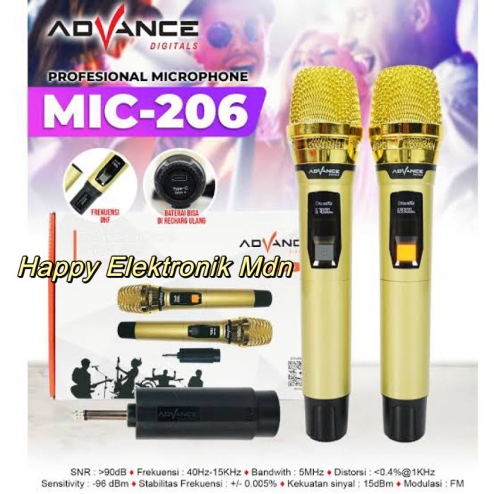 Hilmawanmall - Advance Mic Wireless Profesional Microphone Mic Advance 206 Advance Mic Wireless