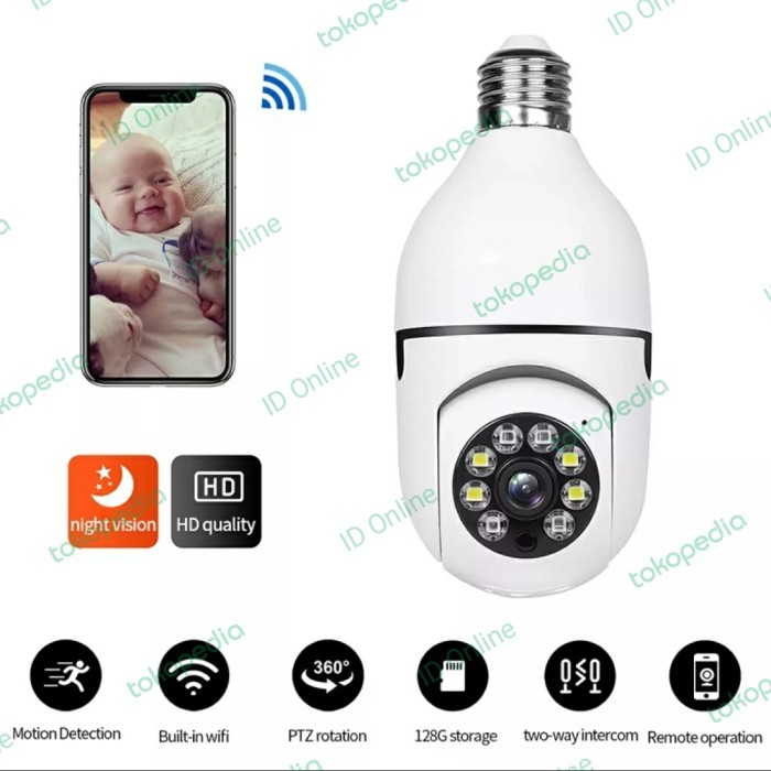 PROMO! CCTV Bohlam Lampu Camera 8MP CCTV ICSEE Wifi Wireless Model Bohlam