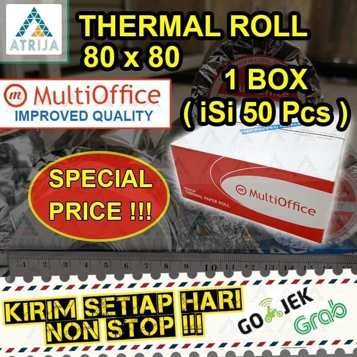 

1 Box MultiOffice 80 x 80 Kertas Thermal Struk Kasir Khusus GRAB/GOJEK