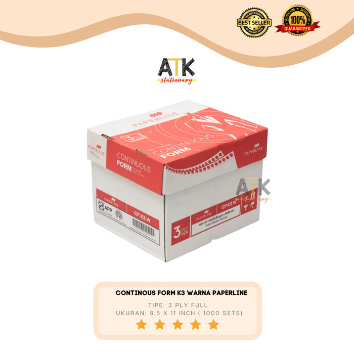 

Continous Form 9.5 X 11 (K3 Warna) 3 Rangkap Paperline atk