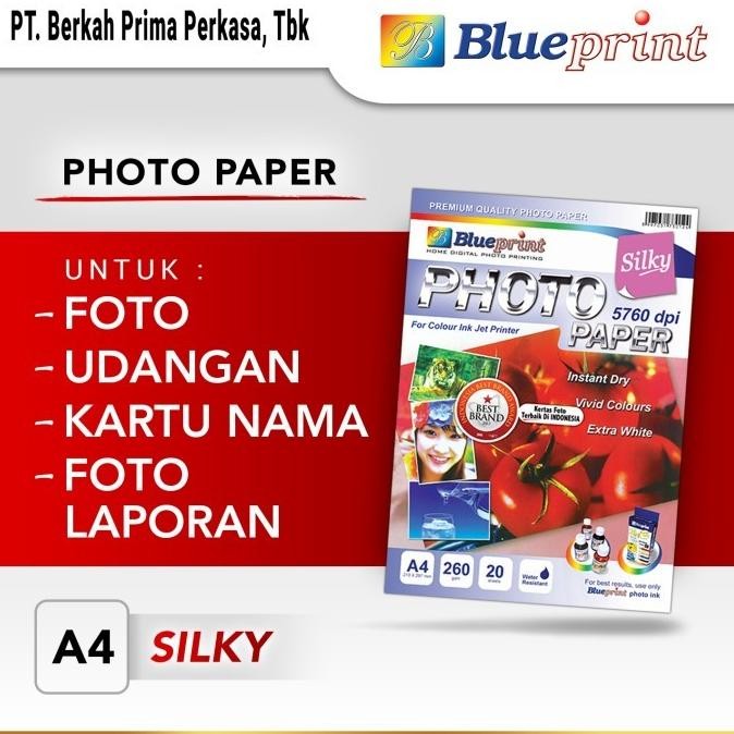 

sale! kertas foto a4 silky photo paper blueprint a4 260 gsm - isi 20 lembar