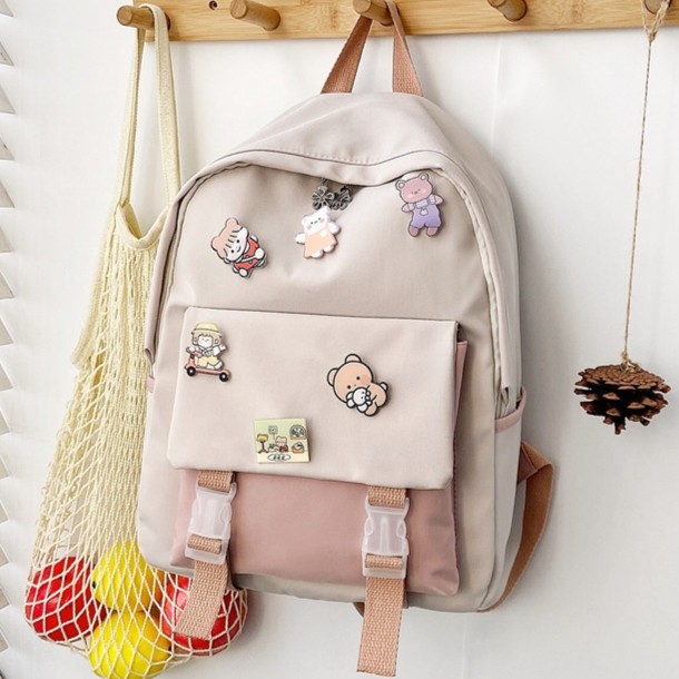 TERBATAS Kito.ID Tas Ransel Wanita Korea Ori Tas Sekolah Kanvas Muat Laptop