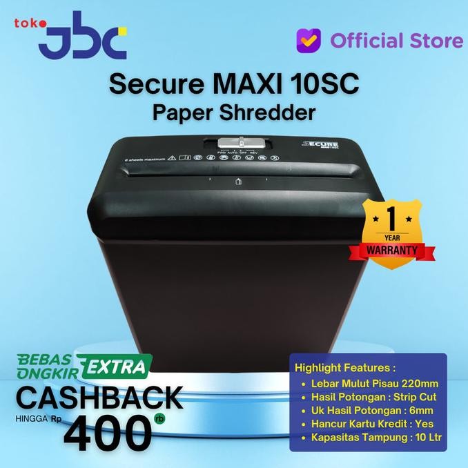 

sale! secure maxi 10sc paper shredder mesin penghancur kertas 10sc