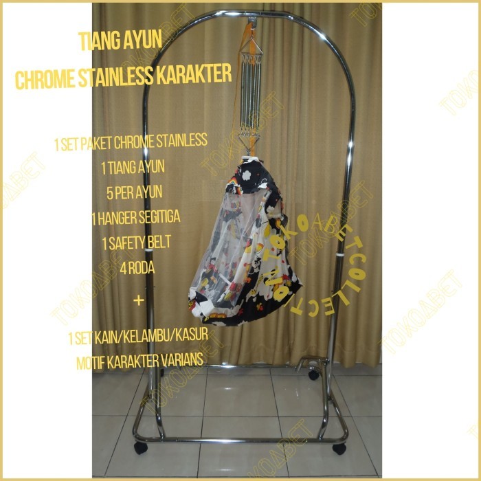 HOT SALE Tiang ayunan bayi perlengkapan tidur bayi ada roda AYUN KARAKTER