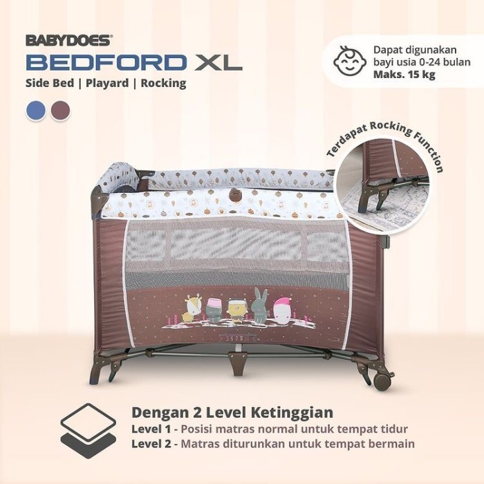 PROMO Box Babydoes Sidebed Bedford XL / Tempat Tidur Bayi Buka Samping