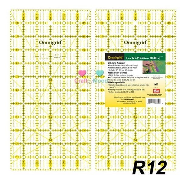 

TERLARIS! Penggaris Quilting Omnigrid,OM 1405 Omnigrid Ruler Size 6 x 12inch