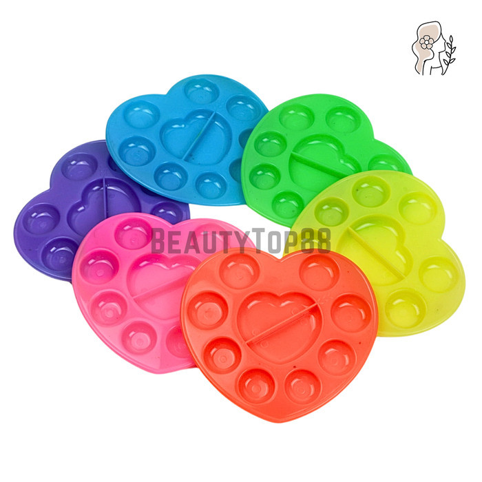 

Piring Cat Air Love Bentuk Hati / Palet Palette Lukis Acrylic Akrilik / Tempat Wadah Cat Air