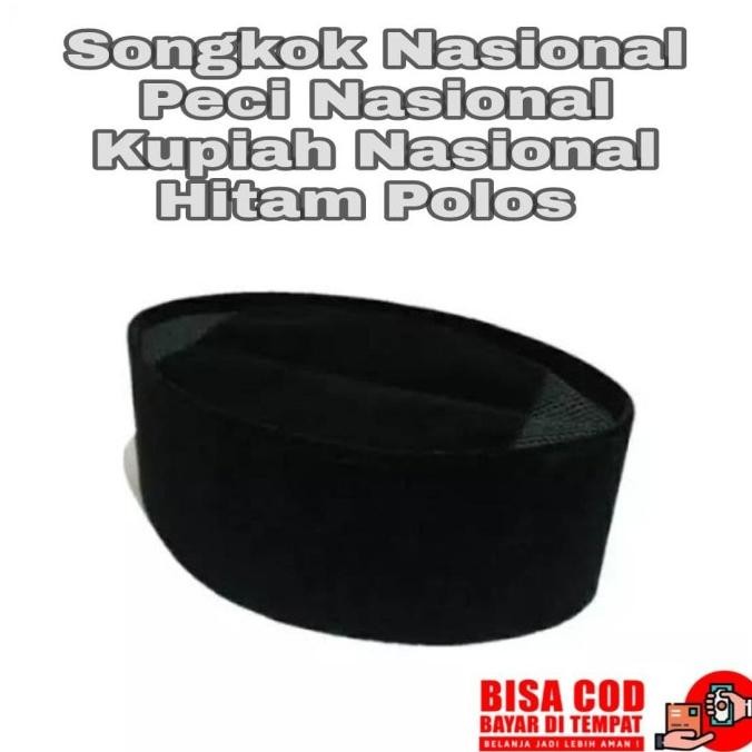 Peci Hitam Bahan Kain Songkok Hitam Kopiah Nasional Polos Ukuran Anak BS99