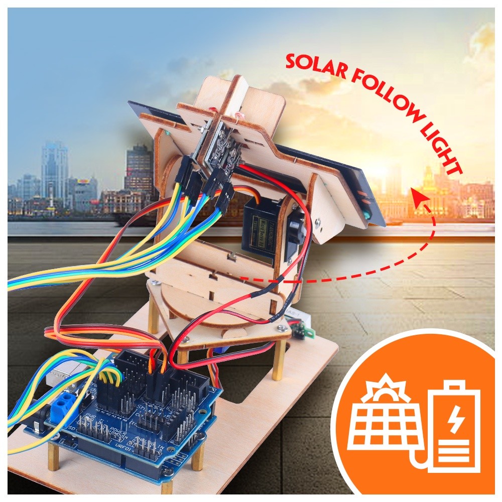 DIY Creative Invention Solar Computational Programming Skills Set Kit Untuk Arduino Starter Kit Wood