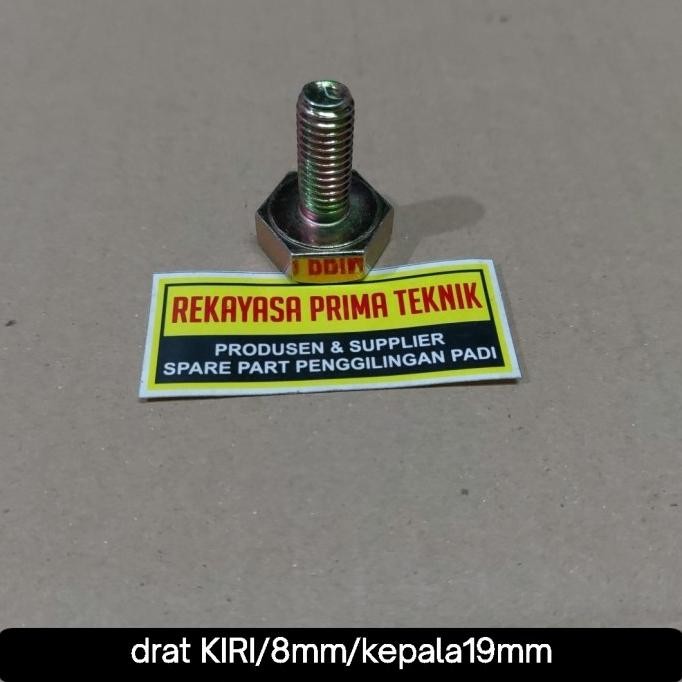 ,,,,,,,] Baut mesin potong rumput drat KIRI 8 MM KEPALA 19 MM BOLT