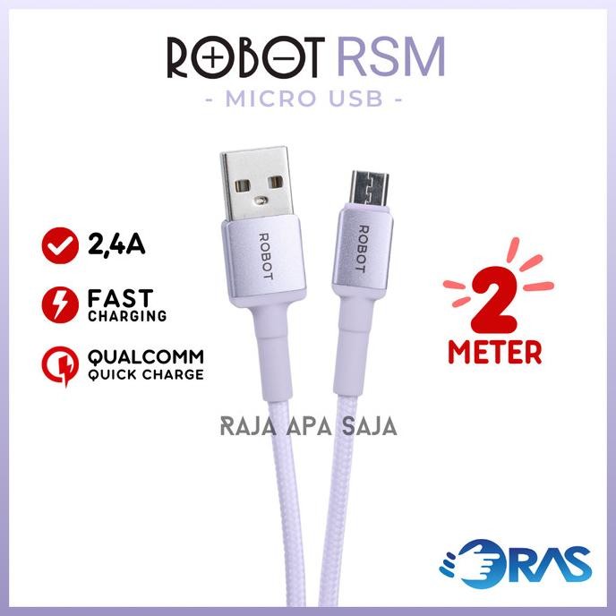 ori - kabel data charger micro usb fast charging 2.4a casan carger hp robot