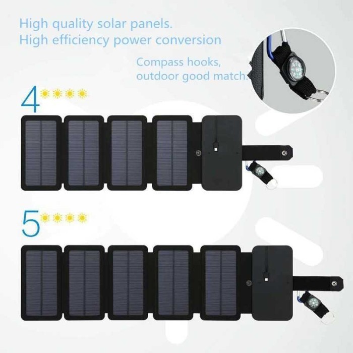 Solar Power Bank Foldable/Lipat 7W with 4 Solar Panel