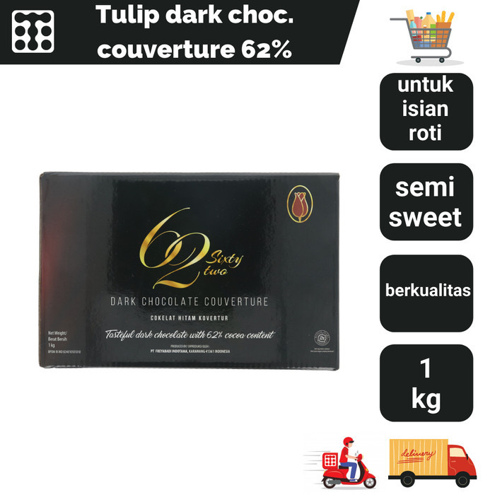 

TULIP DARK CHOCOLATE COUVERTURE 62% 1 KG
