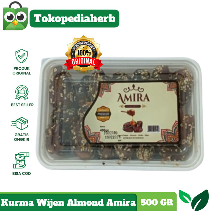 

Amira - Kurma Sagai Asli Lapis Madu Wijen Almond Premium 400gr