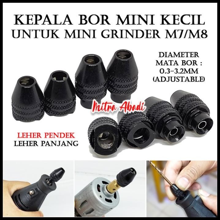THREE JAWS MINI DRILL CHUCK SCREW M7 / M8 - KEPALA BOR KECIL MINI
