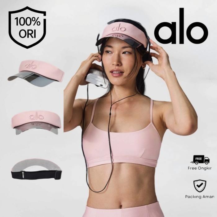 Murah Original AlO Yoga Solar Visor-Merah Red/Topi Olahraga alo VISOR YOGA HAT/Beli di AS Non COD