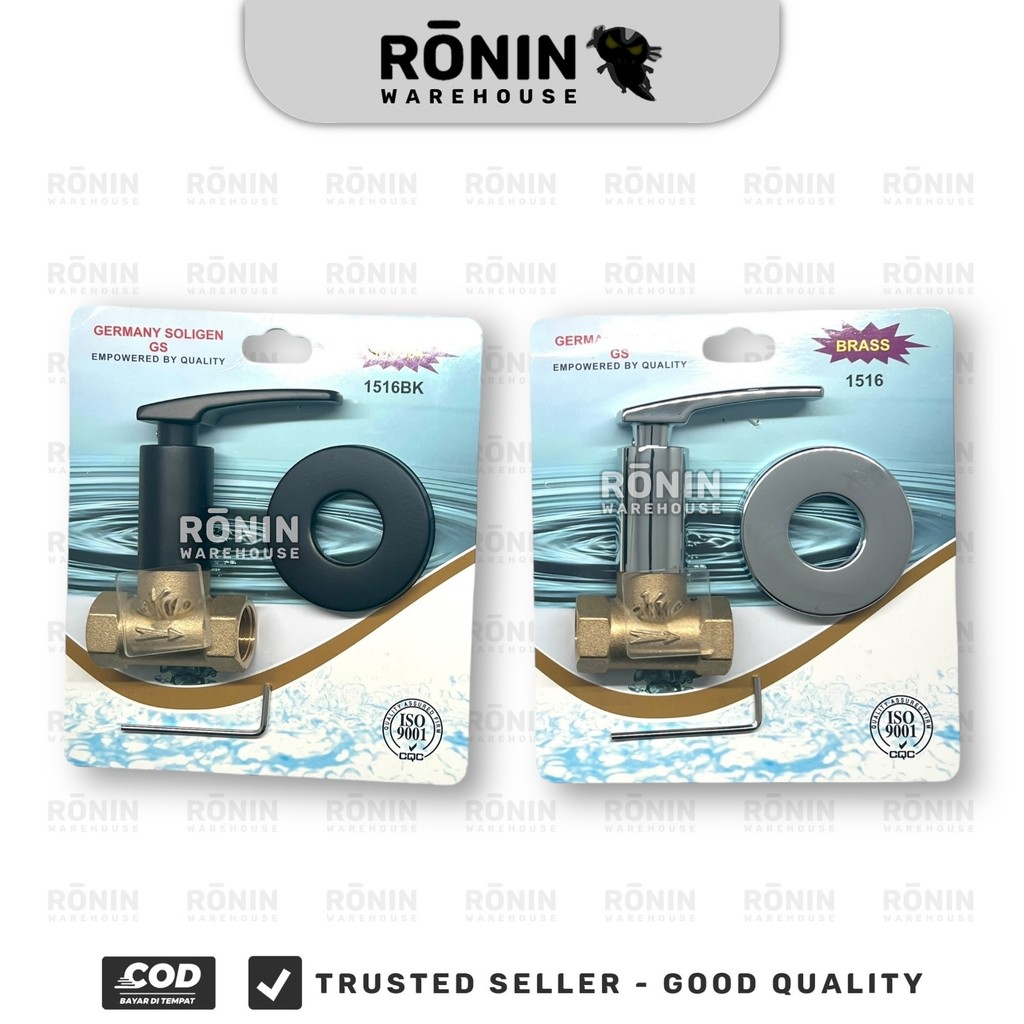 SOLIGEN Stop kran tanam 1516 kepala engkol kuningan