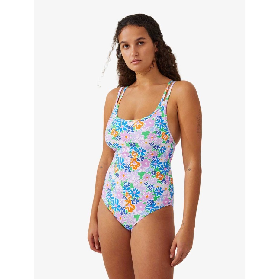 Cotton On Body - Bikini - Double Strap One Piece Cheeky - Scattered Da