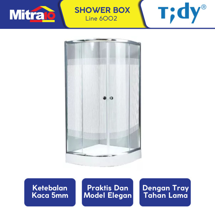 PROMO TIDY 6002 QROUND SHOWER TRAY LINE GLASS (KUBIKAL SHOWER)