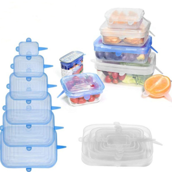 

30 Paket Silikon Food Cover 6 In 1 Cover Tutup Penutup Makanan Serbaguna Silicon Elastis Karet Mangkok Buah