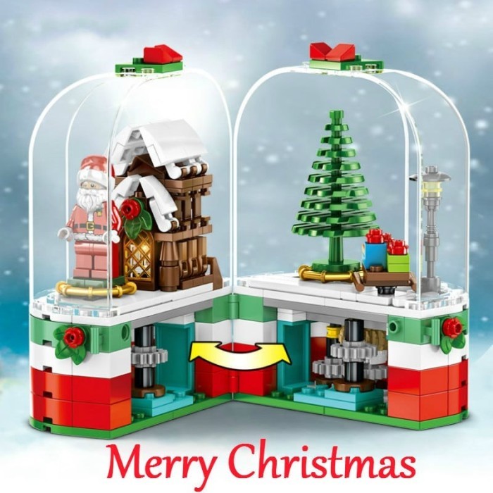 Sembo block / brick 601090 Christmas Snow Globe with Santa Claus Gift