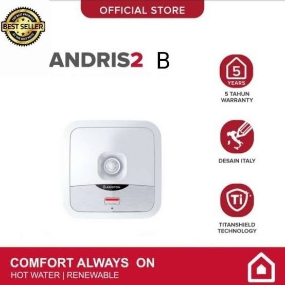 Ariston Water Heater Listrik Andris 15 Liter 2 B / Pemanas Air Ariston AN2 15B 15L