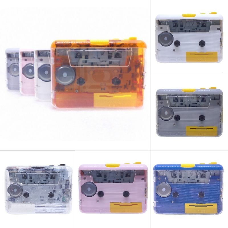 walkman stereo cassette tape player pemutar musik kaset pita - transparan