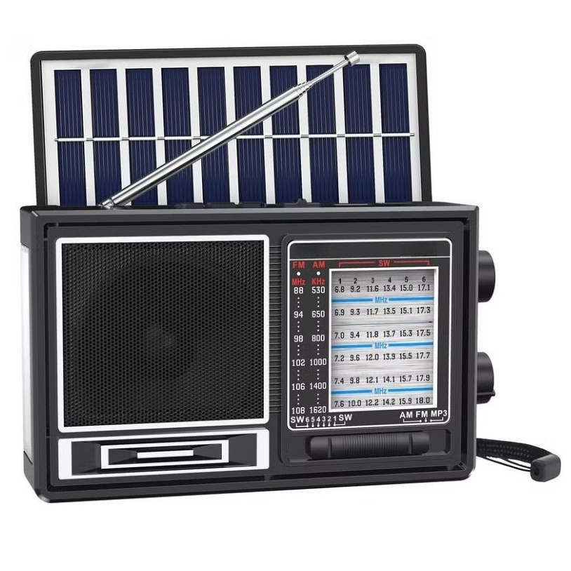Radio Bluetooth Solar Panel /FM/AM/SW 6 Band Jadul Plus Senter solar panel Fleco F-361 / Radio