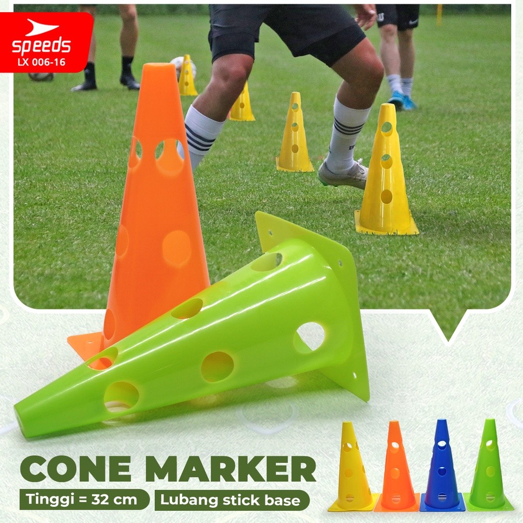 Kerucut Penanda Olahraga Cone 32cm Berlubang untuk Latihan Sepak Bola