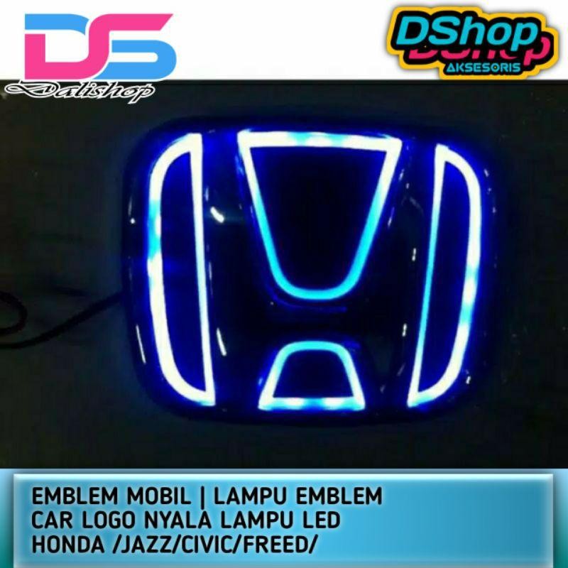 Emblem Mobil | Lampu Emblem Car Logo Nyala Lampu Led Honda/Brio/Jazz/Mobilio/Civic/Freed/