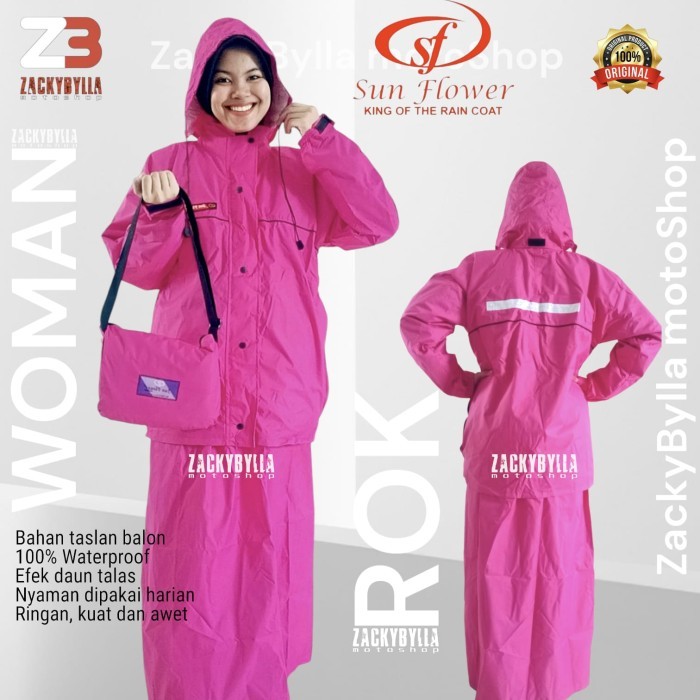 Jas Hujan SUNFLOWER ROK / Ladies / Women Raincoat / Muslimah