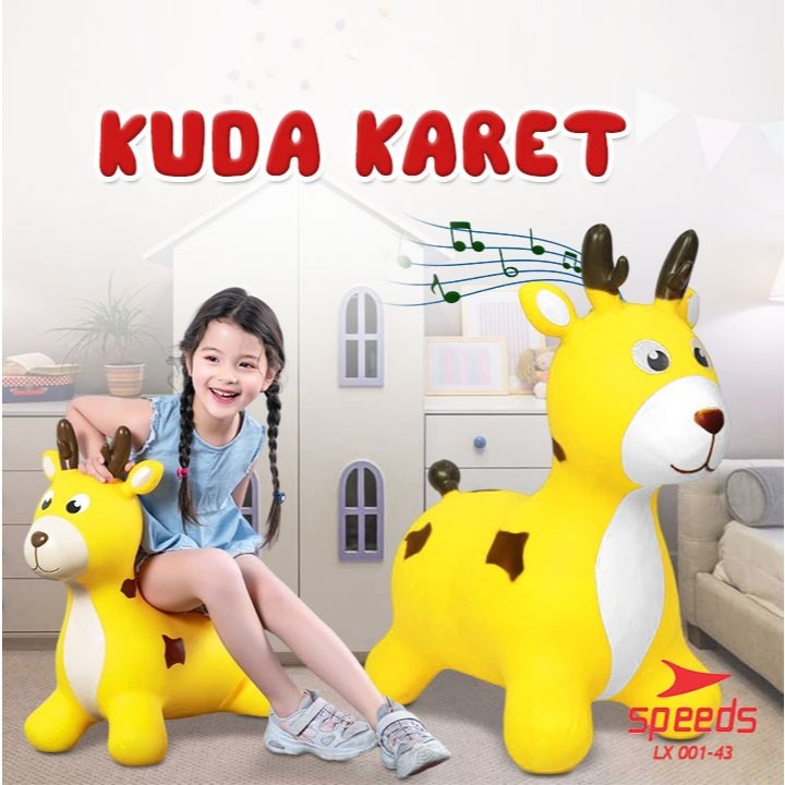 SPEEDS Jumping Animal Mainan Anak Kuda Kudaan Karet Tebal Jungkat Jungkit 001-43