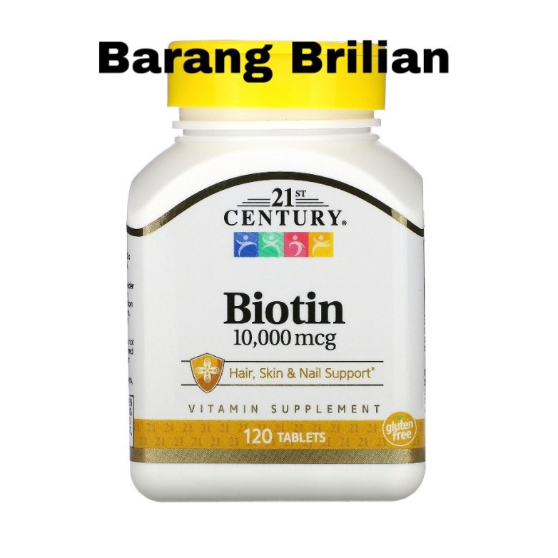Biotin 10000 mcg 21st century 120 tablets USA product