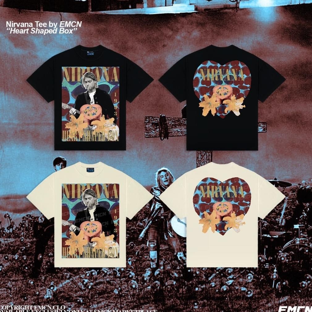 Terbaru Kaos Emcn Oversized Tee Nirvana Heart Shaped Box Terlaris