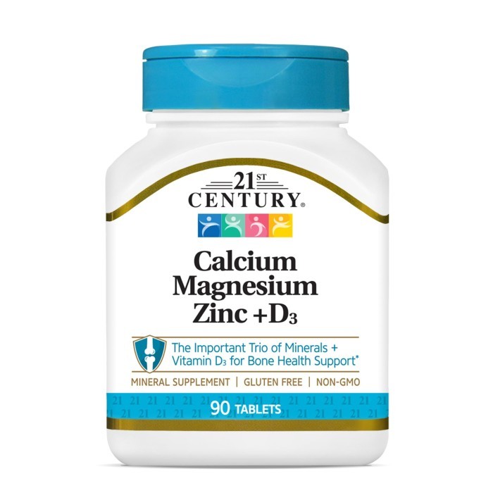 21st Century Calcium Magnesium Zinc D3 90 Tablets
