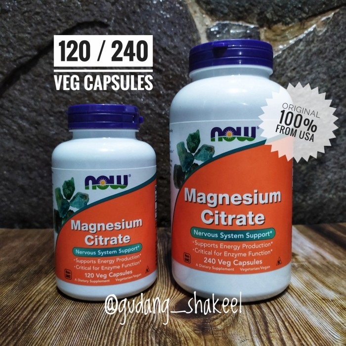 Now Magnesium Citrate 120/180/240 Veg Capsules