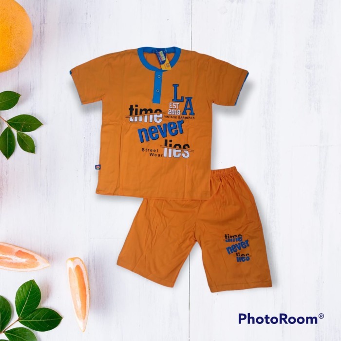 FREE ONGKIR Kaos Anak 7- 10 Tahun Setelan Tangan pendek Domino