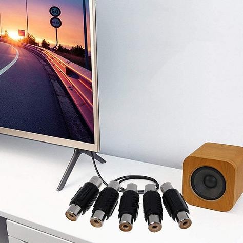 @@@@] Jack Audio RCA Konektor Sambungan 1 Port 1 Arah Conector Barel Coupler