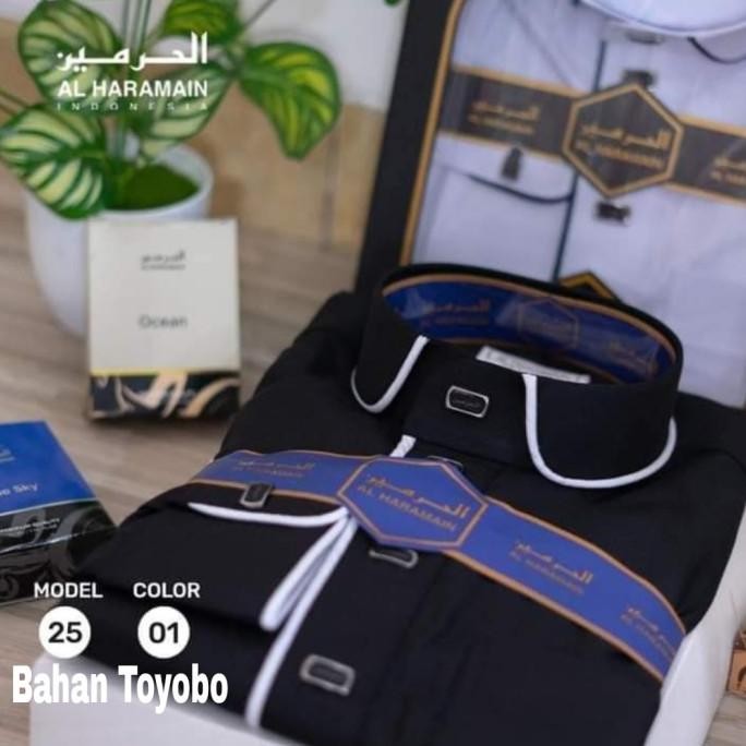 GAMIS PRIA AL HARAMAIN + JUBAH HARAMAIN PREMIUM MANSET (25) TOYOBO Terlaris