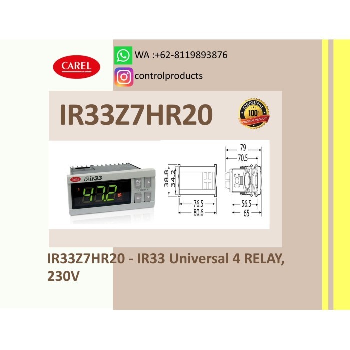 Murah THERMOSTAT IR33Z7HR20 4 RELAY, 230V Carel Non COD