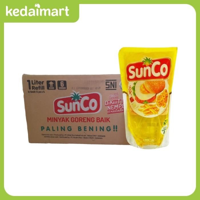 

Sunco Minyak Goreng Pouch 1 L Dus Isi 12 New 100 % Original