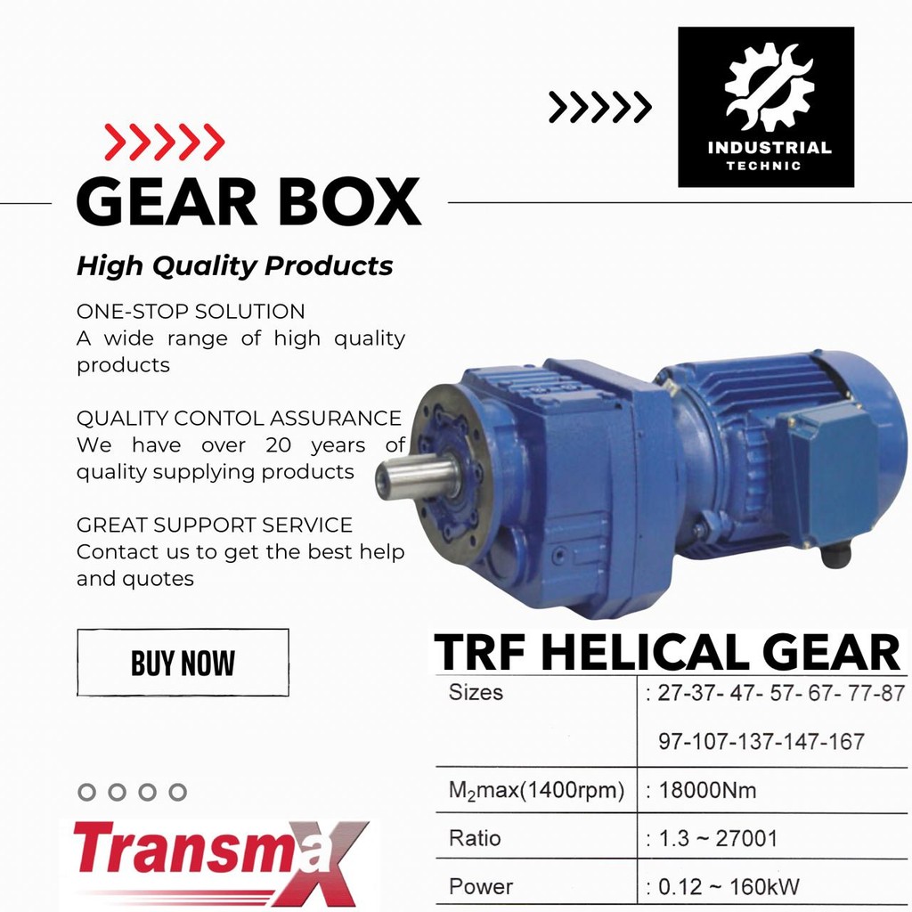 HELICAL GEAR MOTOR TRANSMAX FLANGE TRF 107 YDT160L4 15KW / 20HP GEAR BOX TRANSMAX/ GEARBOX DINAMO/ G