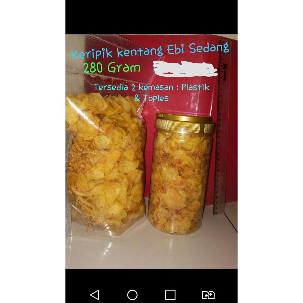 

Keripik Kentang Ebi 280 Gram Homemade Enak Berkualitas