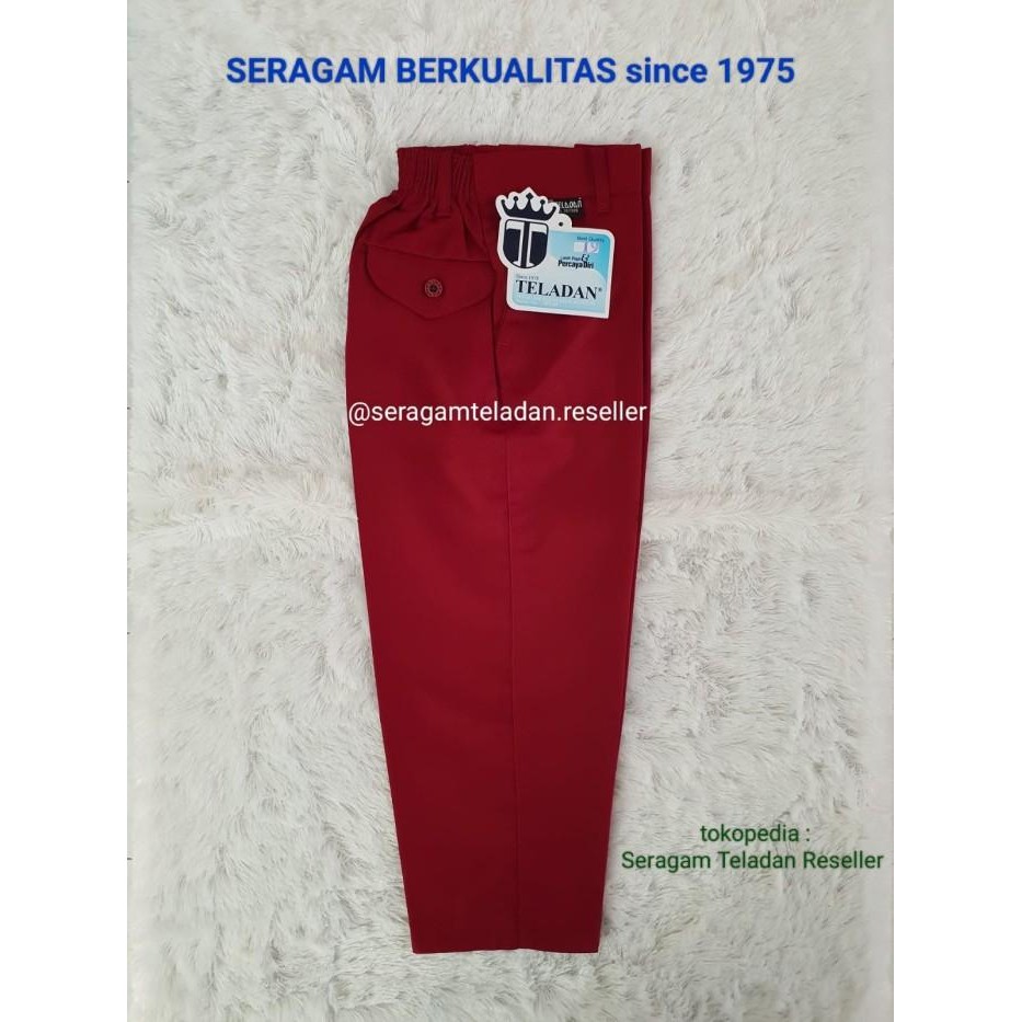 Seragam Celana Panjang Merah Karet Teladan/Seragam Celana Panjang Sd Terlaris 100 % Original