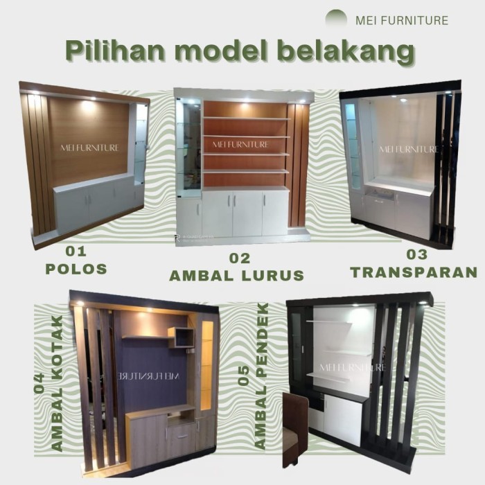 Lemari Partisi Ruangan 2 Muka/Sisi Minimalis Modern Murah Model Mewah Gercep