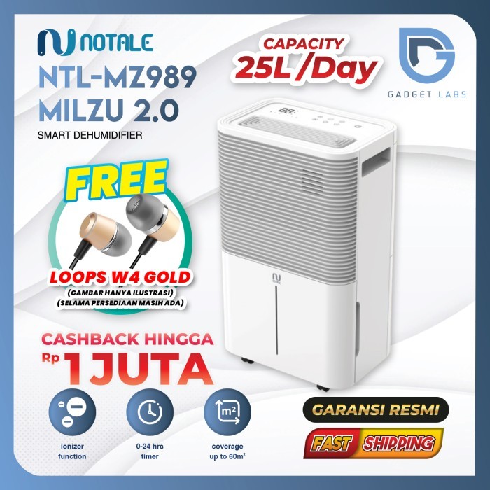 Dehumidifier Ruangan Notale Milzu Smart Dehumidifier 20L/Hari Garansi Gercep